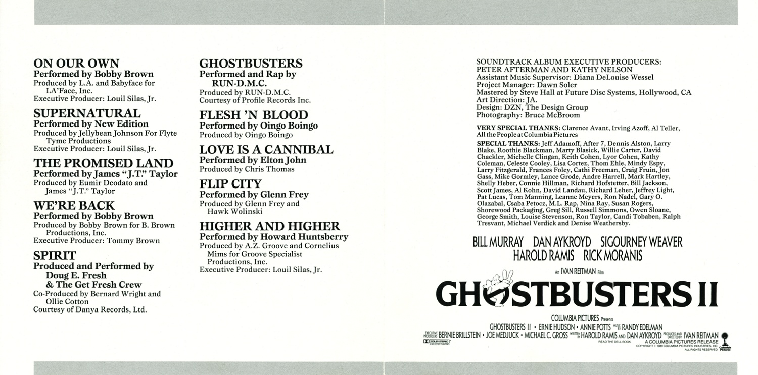 ghostbusters 2 song list